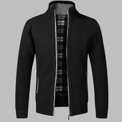 Fashionable Mens Zip Up Knit Sweater