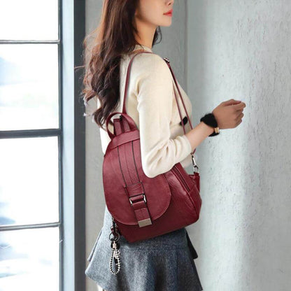 Durable Waterproof Ladies Leather Rucksack