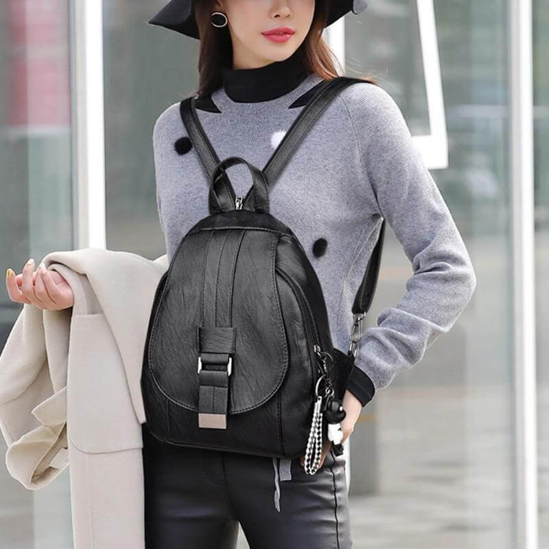 Durable Waterproof Ladies Leather Rucksack
