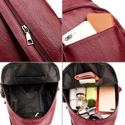 Durable Waterproof Ladies Leather Rucksack