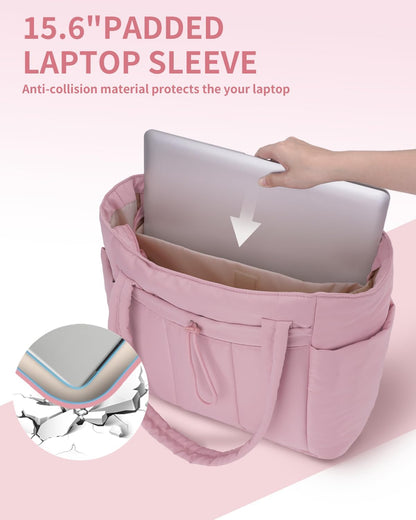 Insulated Puffer Bag with Pocket & Laptop Compartment
