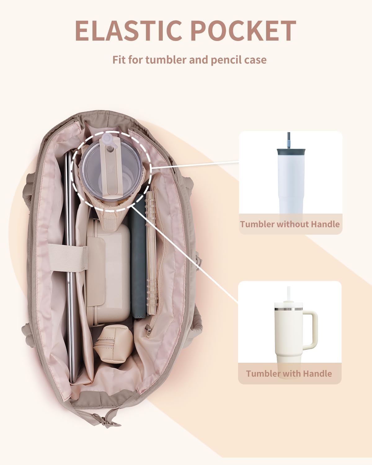 Insulated Puffer Bag with Pocket & Laptop Compartment