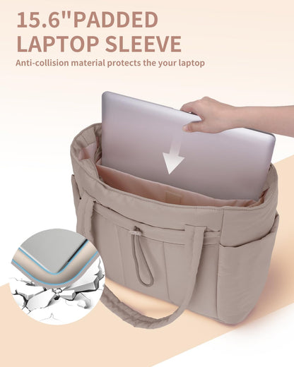Insulated Puffer Bag with Pocket & Laptop Compartment