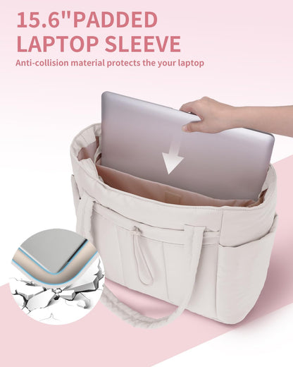 Insulated Puffer Bag with Pocket & Laptop Compartment