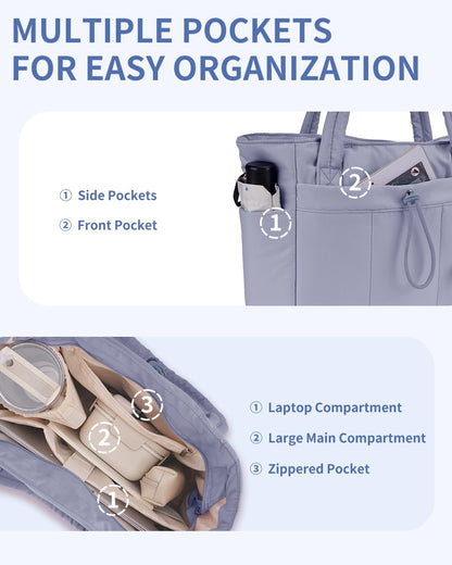 Insulated Puffer Bag with Pocket & Laptop Compartment