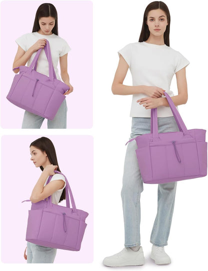 Insulated Puffer Bag with Pocket & Laptop Compartment