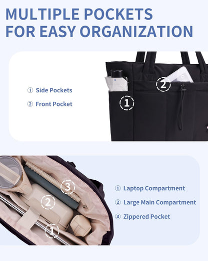 Insulated Puffer Bag with Pocket & Laptop Compartment
