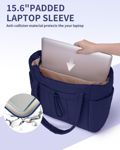 Insulated Puffer Bag with Pocket & Laptop Compartment