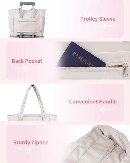 Insulated Puffer Bag with Pocket & Laptop Compartment