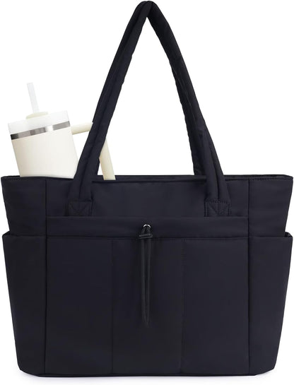 Insulated Puffer Bag with Pocket & Laptop Compartment