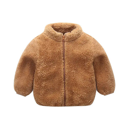 Warm children's coat for autumn and winter-Brown-6-12M-Nora Luxe