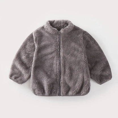 Warm children's coat for autumn and winter-Brown Gray-6-12M-Nora Luxe