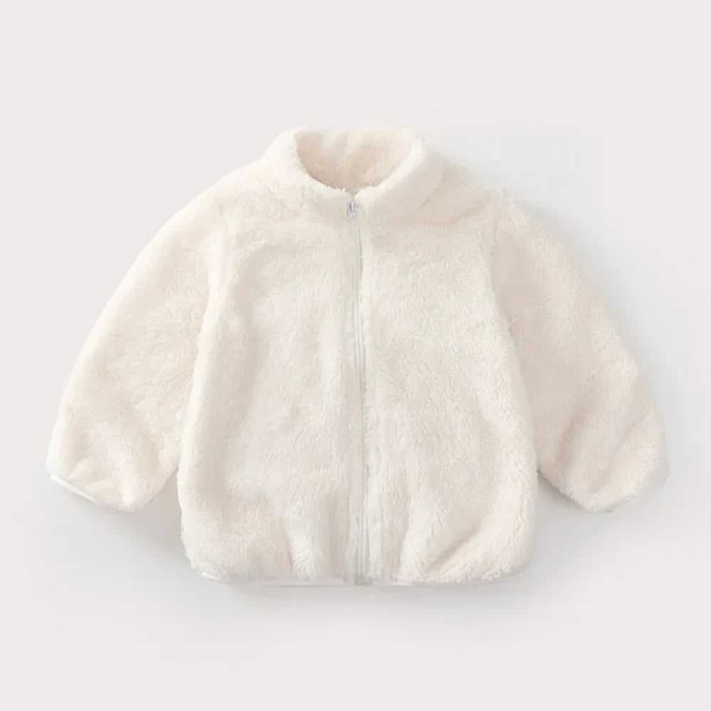 Warm children's coat for autumn and winter-White-6-12M-Nora Luxe
