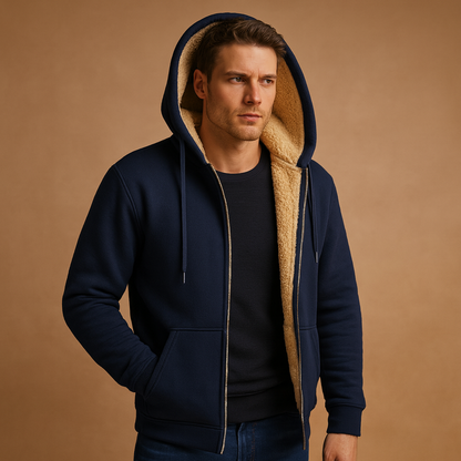 Cozy Mens Fleece Sweatshirt with Fake Fur Lining - Nocini