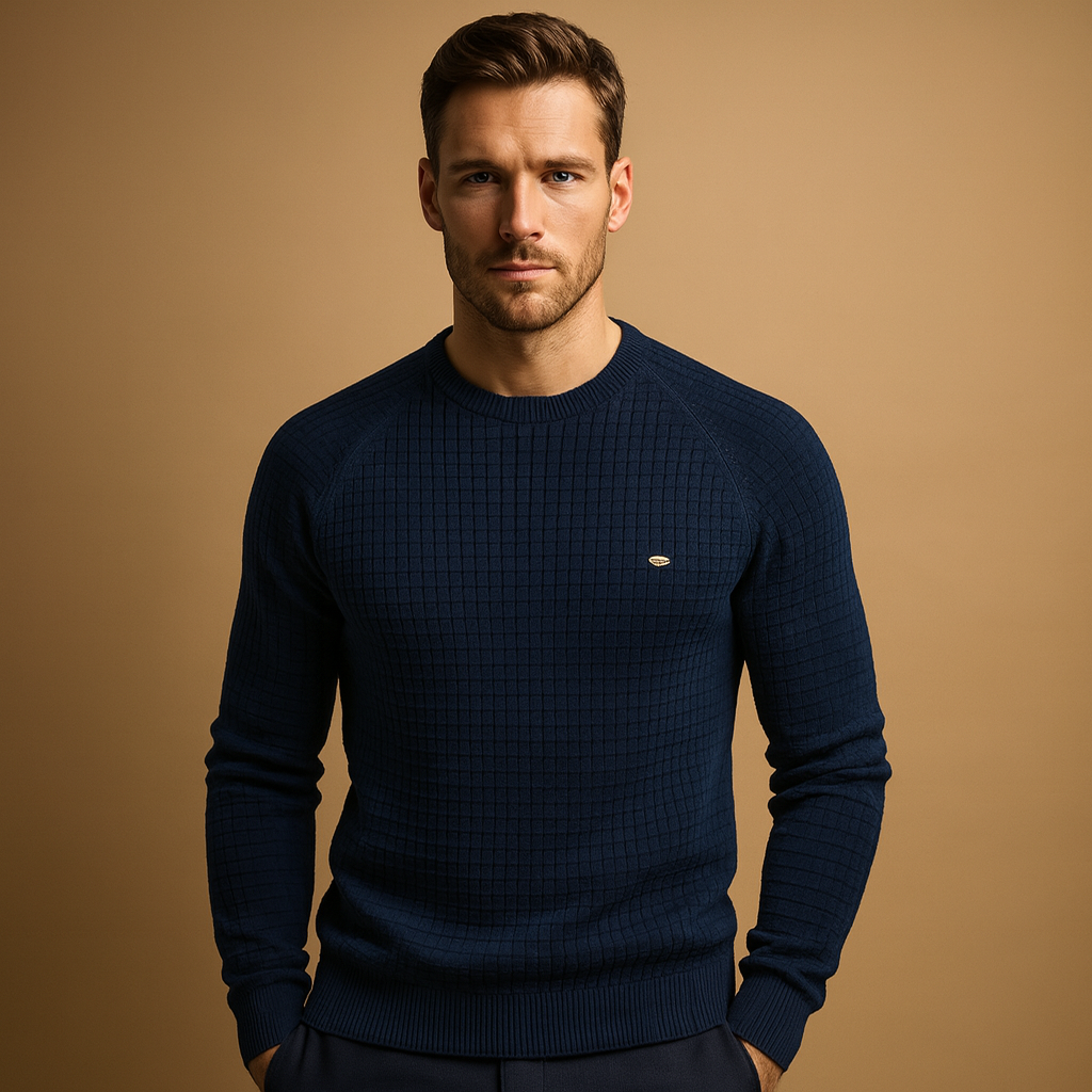 Cozy Men's Knit Crew Neck Pullover Sweater - Nocini