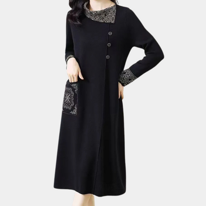 Warm Knitted Midi Dress - Vanya-XS-Nora Luxe