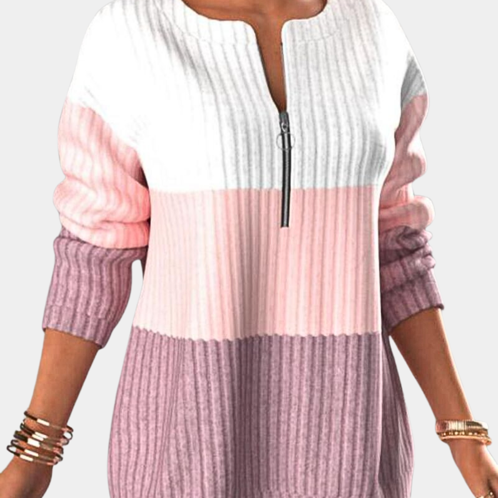 Cozy Women's Zip Up Sweater - Pexav