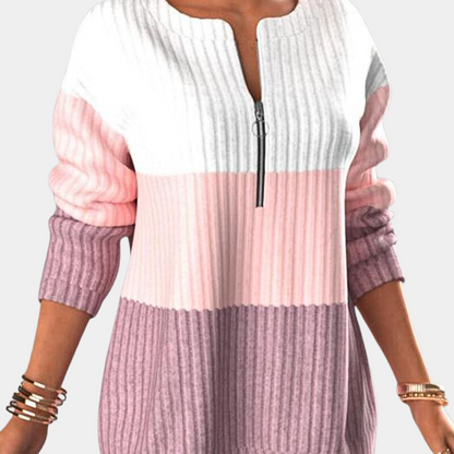 Cozy Women's Zip Up Sweater - Pexav