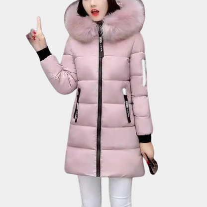 Cozy Women's Down Jacket with Hood - Pexav
