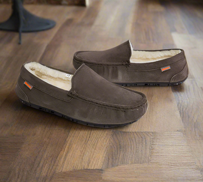Warm Men's Slippers – Joris-Dark brown-7-The Livary