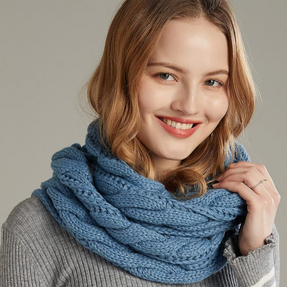 Warm Ribbed Knitted Winter Scarf - Davina-Khaki-Nora Luxe