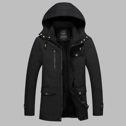Warm Waterproof Men's Winter Jacket - ArcticShield-Black-L-Nora Luxe