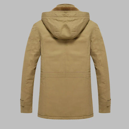 Warm Waterproof Men's Winter Jacket - ArcticShield-Khaki-L-Nora Luxe