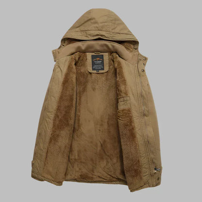 Warm Waterproof Men's Winter Jacket - ArcticShield-Khaki-L-Nora Luxe