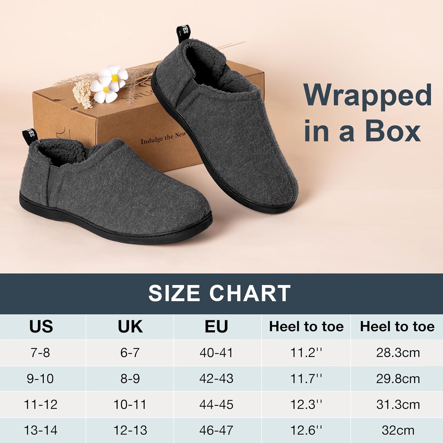 Warm Winter Slippers for Men - Noah-Brown-7.0-8.0-Nora Luxe