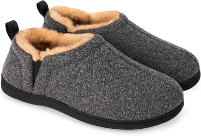 Warm Winter Slippers for Men - Noah-Dusty Gray-7.0-8.0-Nora Luxe