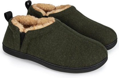 Warm Winter Slippers for Men - Noah-Green-7.0-8.0-Nora Luxe