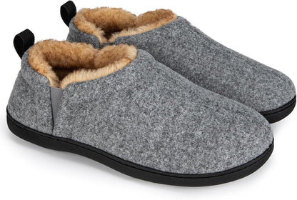 Warm Winter Slippers for Men - Noah-Light Gray-7.0-8.0-Nora Luxe