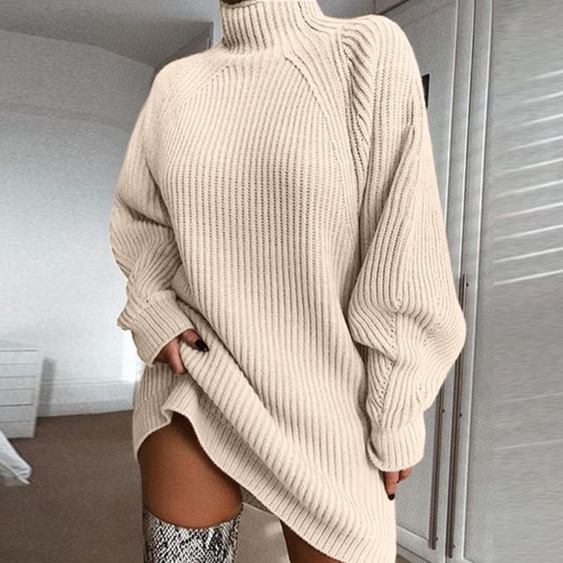Comfy Thick Knit Midi Dress for Women