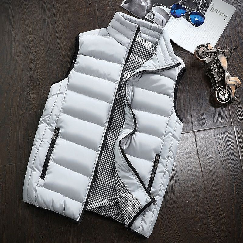 Waterproof Padded Mens Vest with High Collar - Pexav