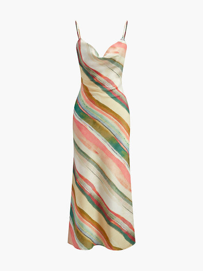 Colorful Horizontal Tank Dress - Pexav