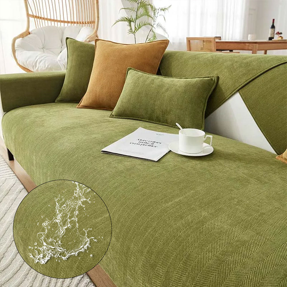 Soft Plush Sofa Slipcover With Classic Weave Design - Nocini