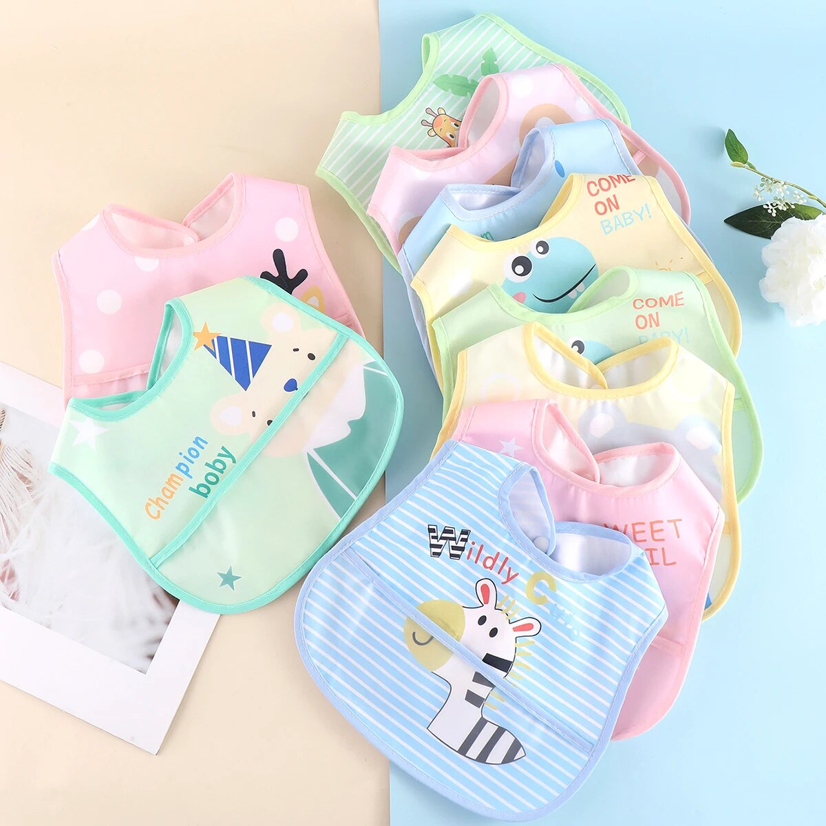 Soft Baby Bibs – Adjustable 5 Pack - Pexav
