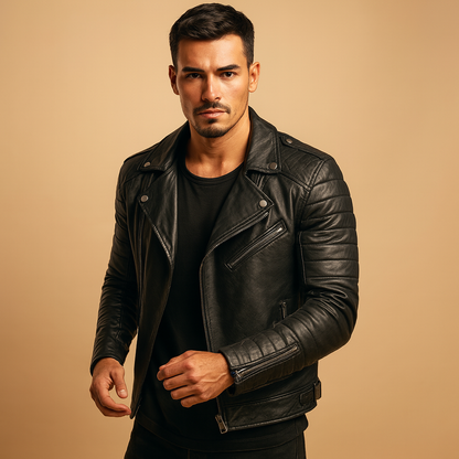 Waterproof Leather Motorcycle Jacket for Men - Nocini
