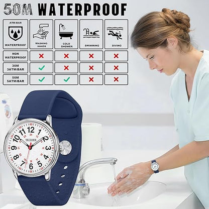 Waterproof Nurses Watch - Denny-Pink-Nora Luxe