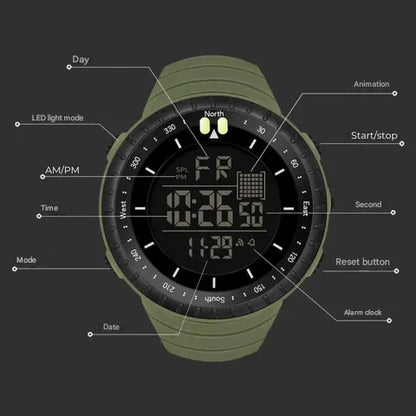 Waterproof Outdoor Watch - AdventureMaster-Black-Nora Luxe