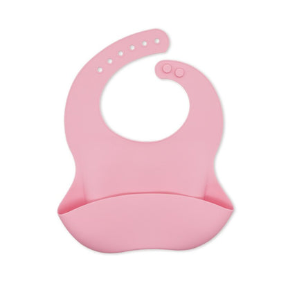Waterproof Soft Silicone Baby Bibs with Animal Print-Pink-Nora Luxe