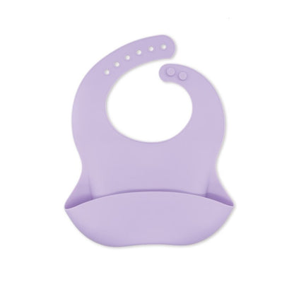 Waterproof Soft Silicone Baby Bibs with Animal Print-Purple-Nora Luxe