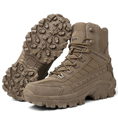 Waterproof Tactical Work Boots with Anti-Puncture – TrailForce Tactical-Beige-6.5-Nora Luxe
