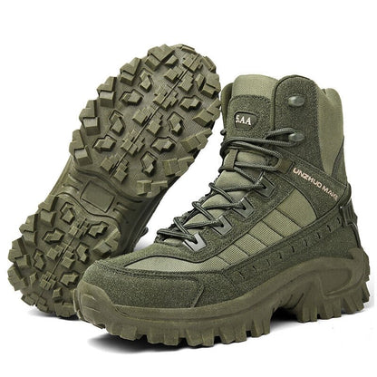 Waterproof Tactical Work Boots with Anti-Puncture – TrailForce Tactical-Beige-6.5-Nora Luxe