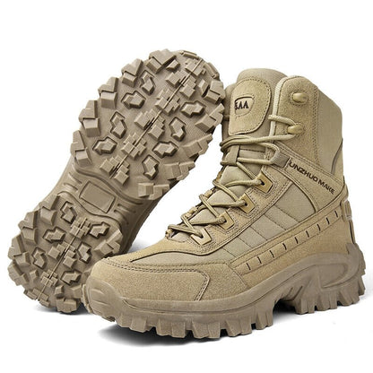 Waterproof Tactical Work Boots with Anti-Puncture – TrailForce Tactical-Beige-6.5-Nora Luxe
