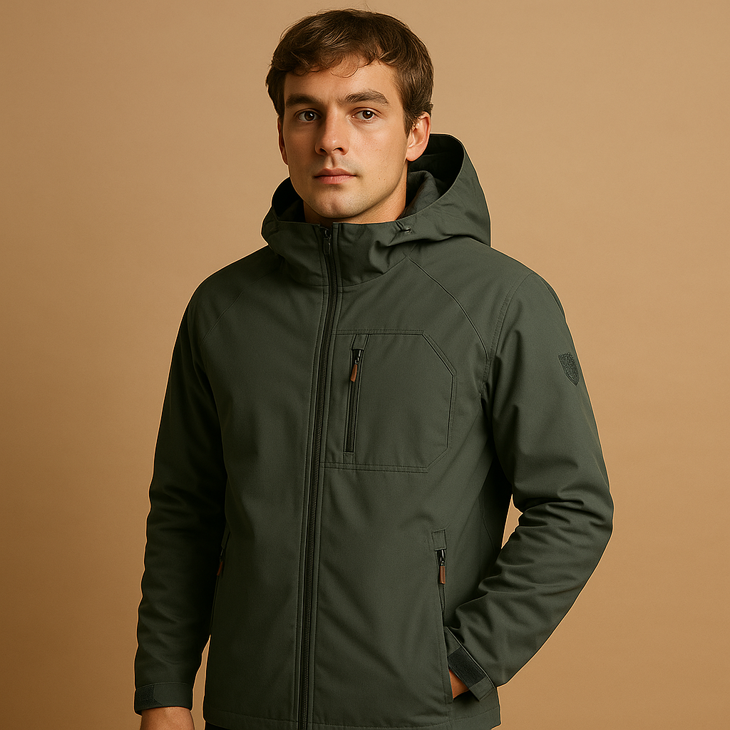 Lightweight waterproof windbreaker for men with breathable design and zip pockets, perfect for outdoor activities, sports, and daily wear.