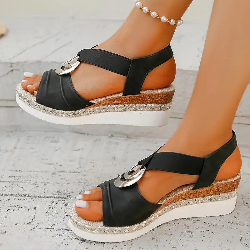 Comfortable High Heel Wedge Sandals for Women - Nocini
