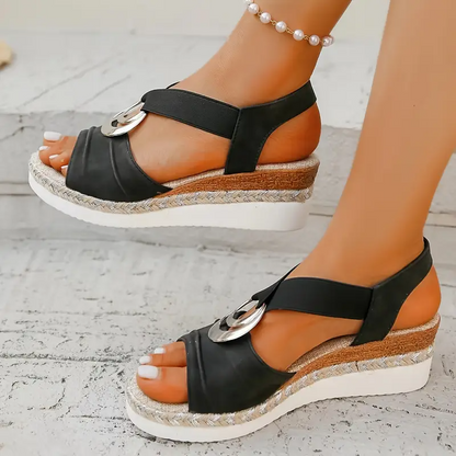 Comfortable High Heel Wedge Sandals for Women - Nocini