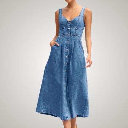 Summer Strapless Blue Jean Dress