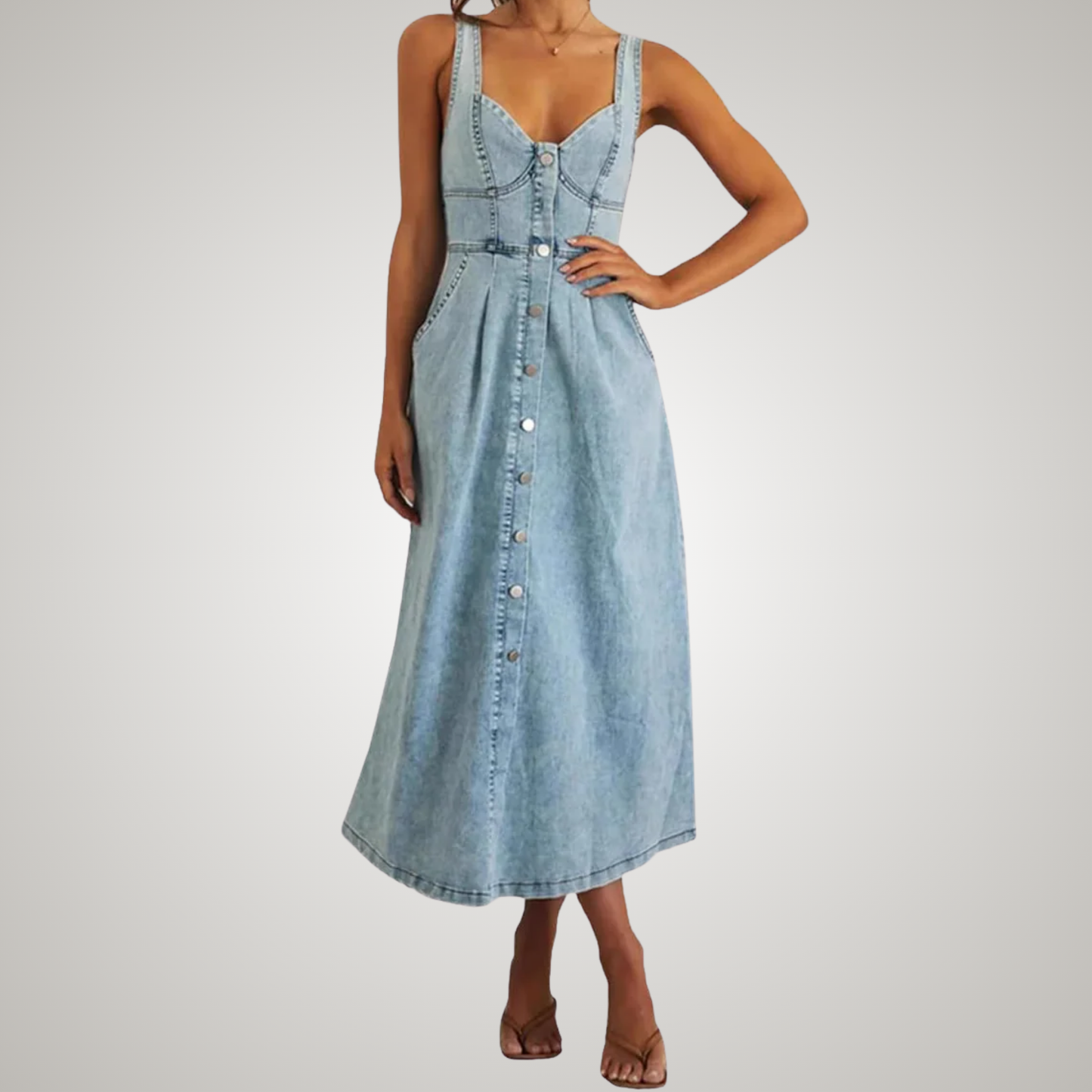 Summer Strapless Blue Jean Dress